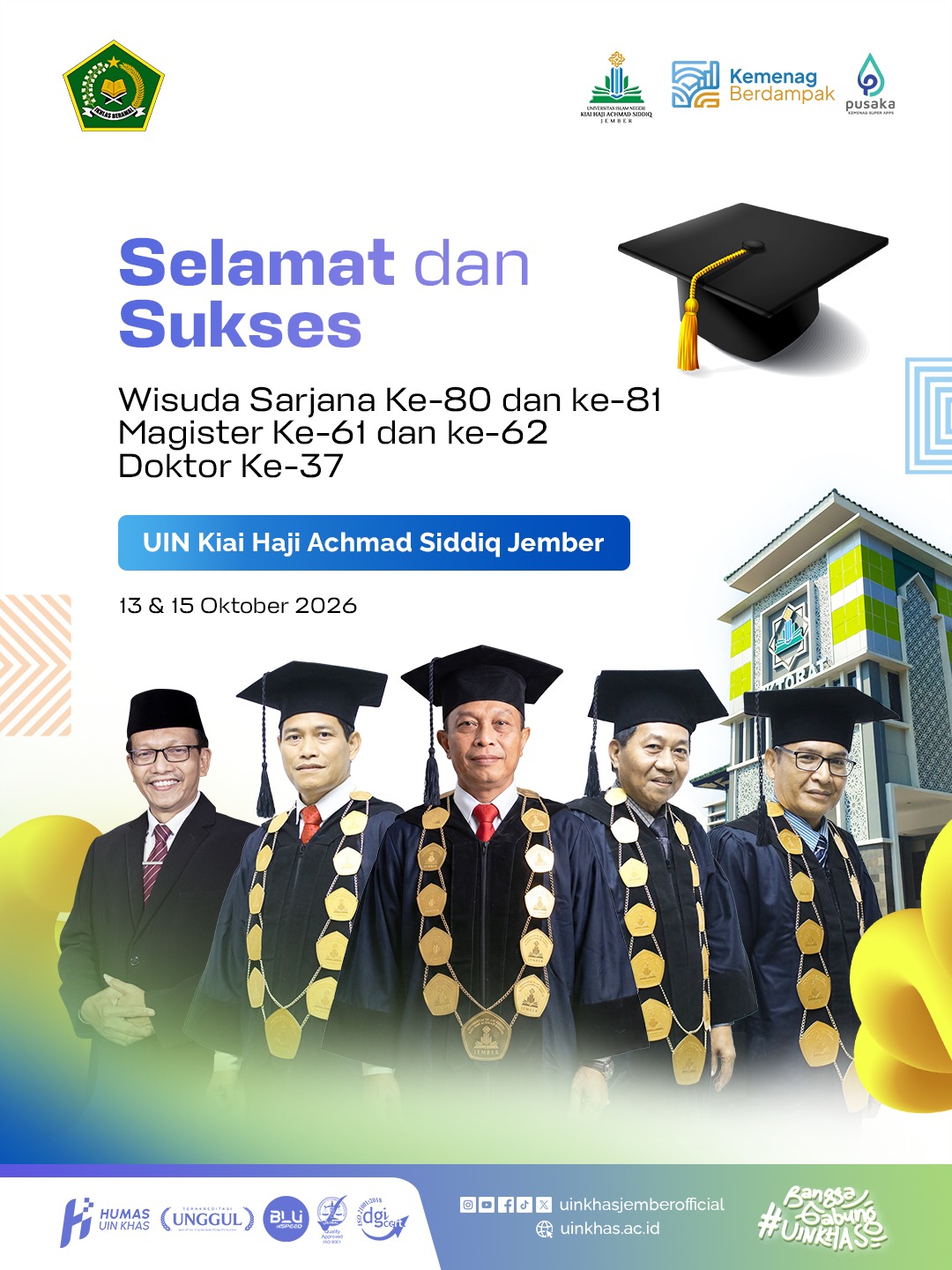 Selamat dan Sukses Wisuda Sarjana ke 80 dan 81 Magister ke 60 dan 61 Doktor ke 37