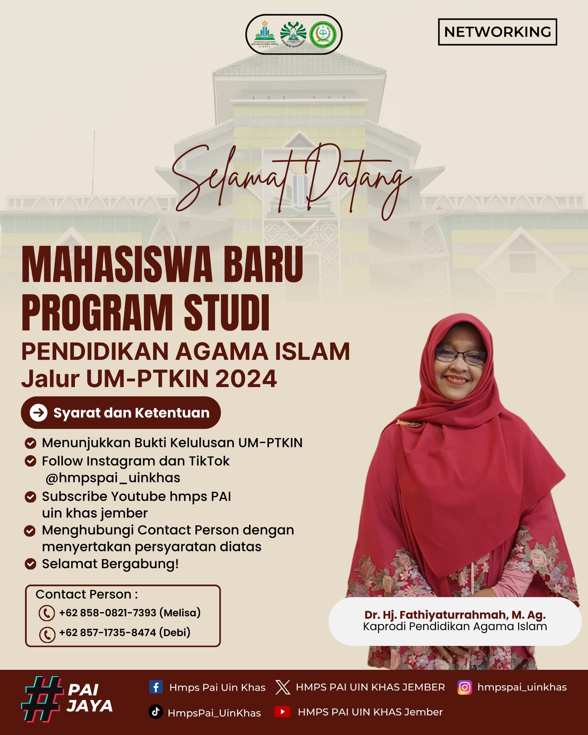 Selamat datang Mahasiswa Baru jalur UM PTKIN 2024