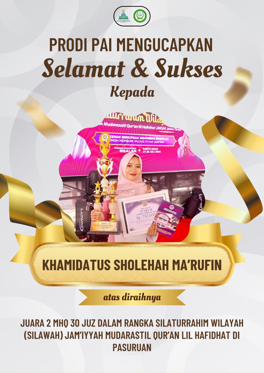 Khamidatus Sholeha Ma`rufin, Mahasiswa Prodi PAI,  Juara II dalam JMQH Jawa Timur