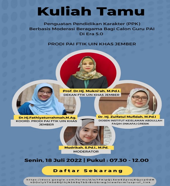 Prodi PAI Selenggarakan Kuliah Tamu Penguatan Pendidikan Karakter (PPK) Berbasis Moderasi Beragama