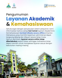 Pengumuman Sistem Pelayanan Akademik dan Kemahasiswaan